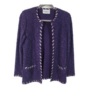 Vintage Christian A purple heavy wool cardigan blazer
